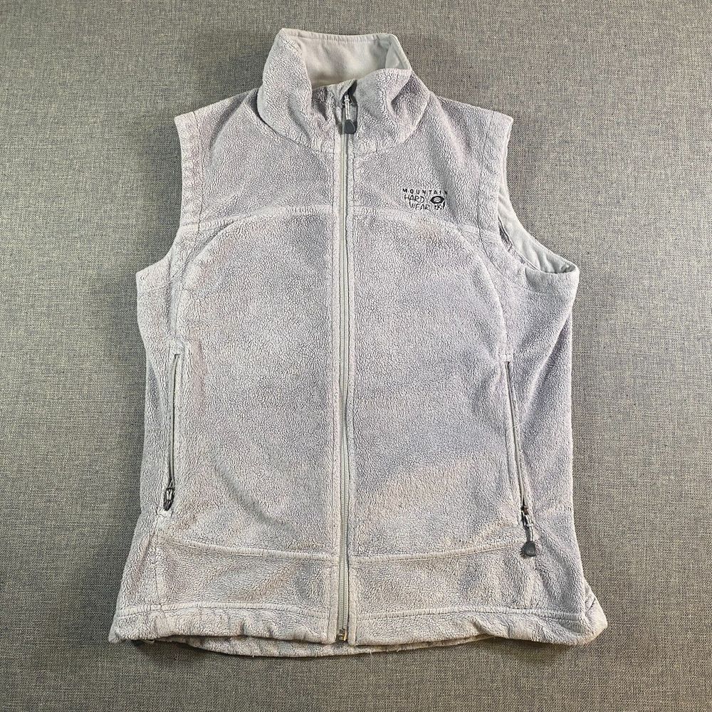 Mountain Hardwear Full‎ Zip Fleece Sweater Vest Womens Small Grey Lightweight